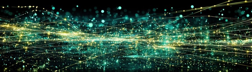 Poster - An abstract and vibrant representation of network connections across space