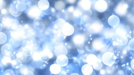 Poster - Blue blurred lights with bokeh and bright illuminated highlights sparkle