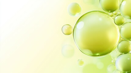 Poster - Green and yellow bubbles float against a soft background