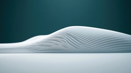 Poster - Abstract white sculpted layers with a teal gradient background