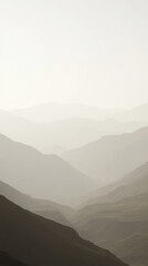 Aufkleber - Misty mountain ranges cascading down a vast expansive landscape scene