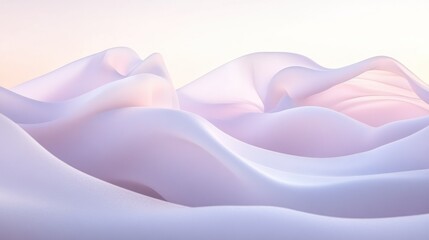 Poster - Soft flowing fabric waves with gradient light and color effects