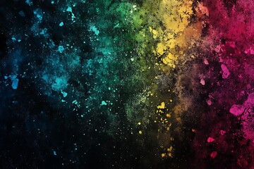 Poster - Colorful powder explosion on black background. (1)