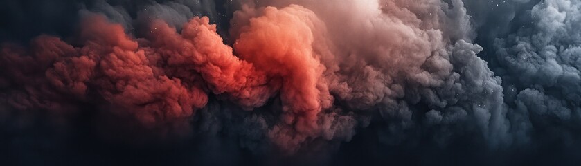 Poster - Abstract image showcasing colorful smoke against a dark backdrop setting