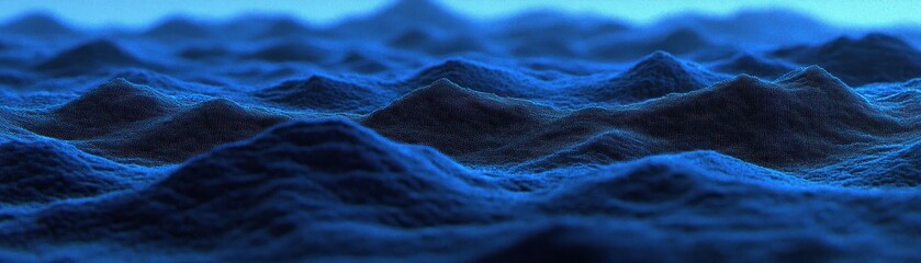Poster - Abstract Rendering Illustrates a Blue Water Surface with Rolling Hills