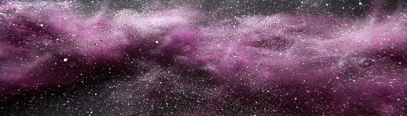 Aufkleber - A beautiful galaxy of purple and white particles scattered widely