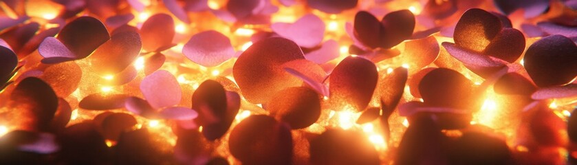 Poster - Illuminated petals of some kind displaying a warm vibrant color