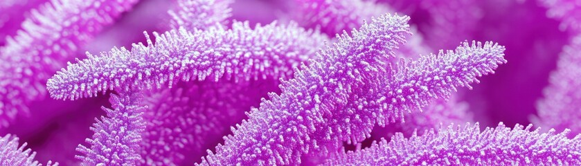 Poster - The Close Up View Displays Fuzzy Structures In Pink Hues