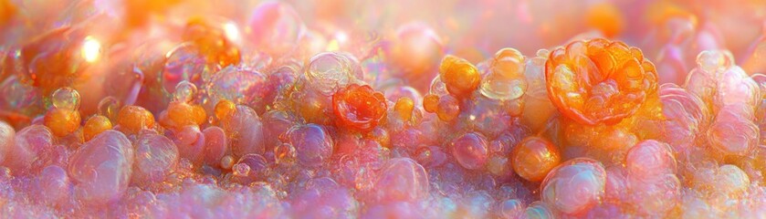 Poster - Close up view of a collection of vibrant colored orbs