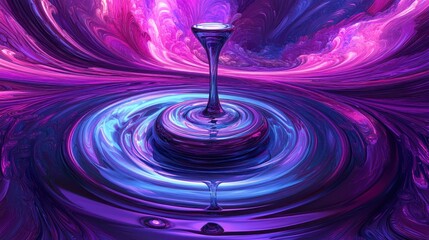 Poster - Abstract artwork showcasing a swirling vortex of vibrant colors and liquid appearance