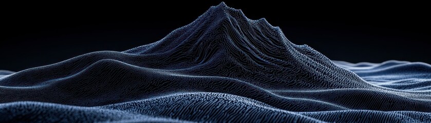 Aufkleber - An abstract digital rendering of a mountain range in dark colors