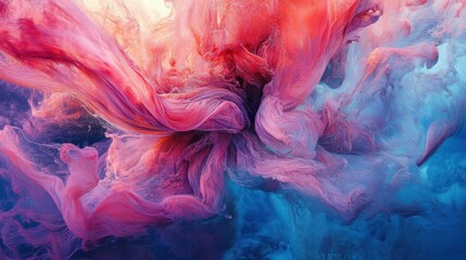 Poster - Abstract swirls of vibrant colors blend and flow smoothly together