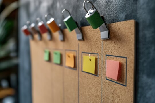 Strategic Planning: Long vs Short Term Goals with Tick Box Options on a Notice Board