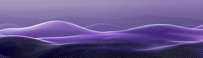 Poster - Purple textured digital abstract landscape with soft gradient background mountains