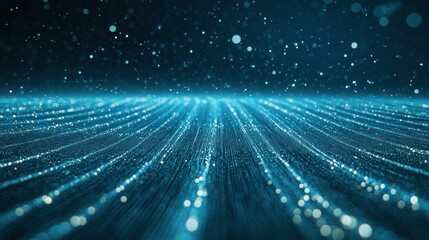 Aufkleber - A digital rendering showcasing a flowing network of glowing particles