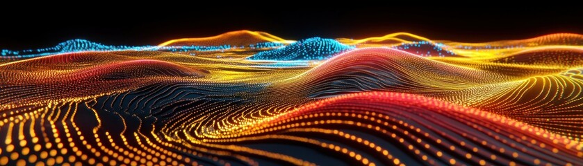 Poster - Abstract visualization of data patterns with digital light forms