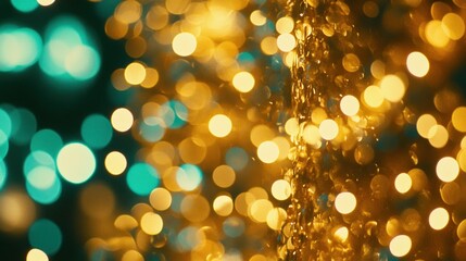Poster - A beautiful image with illuminated circles in golden tones