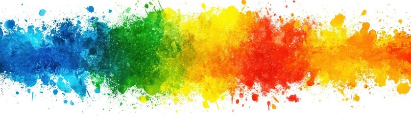 Poster - A Colorful Band Of Splattered Paint Displays The Spectrum