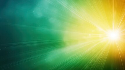 Leinwandbilder - a vibrant, abstract background with a green and yellow color scheme The central focus is a burst of bright, white light that radiates outwards, creating a dynamic and