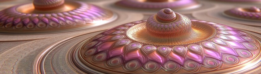 Poster - Three ornate decorative objects with intricate and detailed patterns