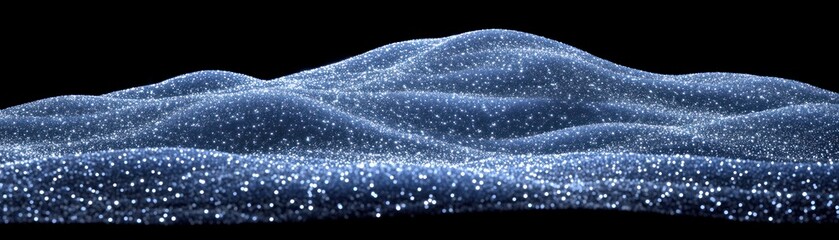 Aufkleber - Abstract blue sparkly hills form a wavy landscape against black background