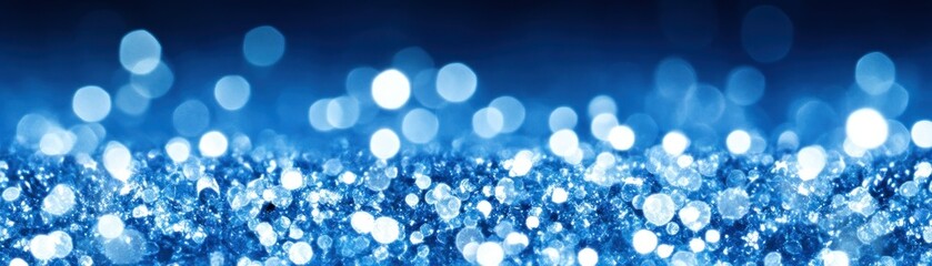 Poster - Blue abstract background features sparkling bright and blurred light effects