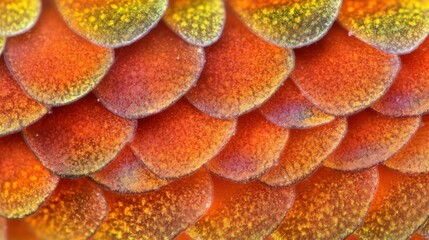 Poster - A close up photograph shows vibrant fish scale patterns