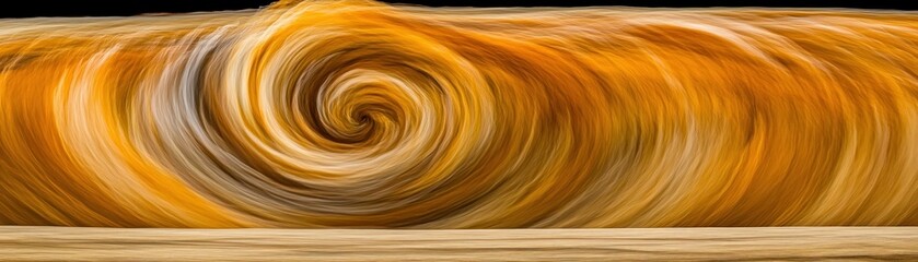 Poster - A spiraling and swirled abstract image with golden yellow hues