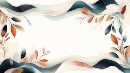 Poster - Abstract Botanical Borders with Elegant Illustrations for Decorative and Artistic Uses