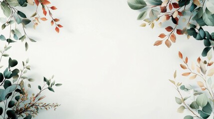 Poster - Elegant Illustrated Botanical Branches with Soft Borders for Design and Decoration Purposes