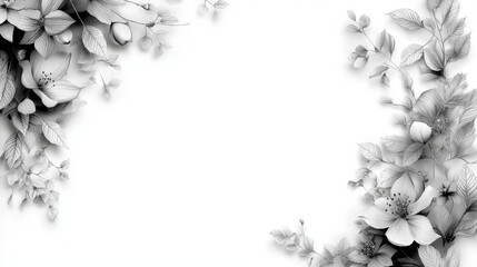 Poster - Creative Illustrated Branch Design with Elegant Borders and Floral Elements for Artistic Projects