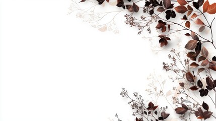 Poster - Detailed Illustrated Border of Natural Branches and Leaves with Artistic Touch for Background Design