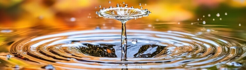 Poster - Stunning photograph depicts water droplets and their dynamic reflections in water
