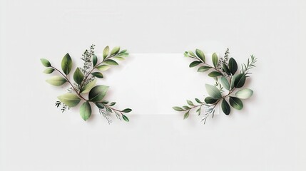 Poster - Illustrated branch design with subtle nature theme and decorative borders for elegant backgrounds