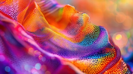 Poster - A Vibrant Colorful Wave Pattern Covered in Tiny Dots
