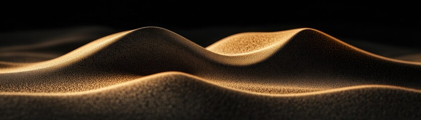 Poster - Textured and undulating dunes lit with soft warm yellow light
