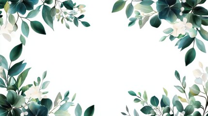 Poster - Elegant Wedding Borders Featuring Delicate Leaves and Nature Elements for Inviting Designs and Celebrations