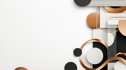 Poster - Modern Geometric Wedding Borders with Elegant Patterns in Stylish Brown and Black Colors