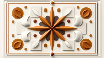 Poster - Geometric Modern Patterns with Decorative Borders for Wedding Invitations and Celebrations