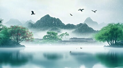 Wall Mural - lake in the mountains
