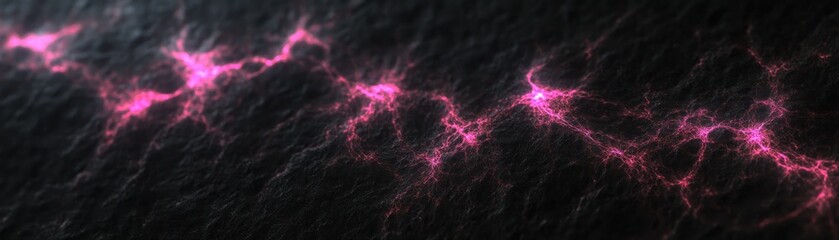 Poster - Glowing pink electric energy sparks across a dark textured surface