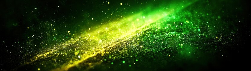 Poster - Abstract image showing bright green and yellow cosmic formations
