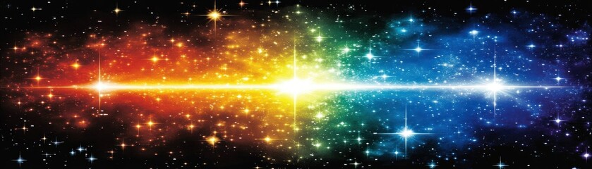 Poster - Colorful cosmic space scene with many shining stars and galaxies