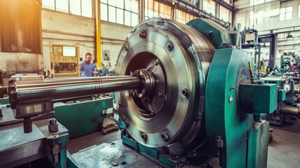 Poster - A large industrial machine working in a manufacturing facility