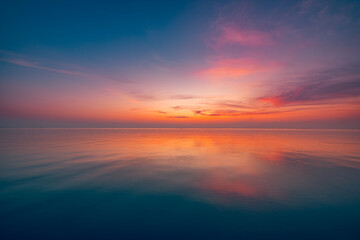 Wall Mural - fantastic closeup sea sky. panoramic beach seascape. inspire tropical horizon. orange and golden sun