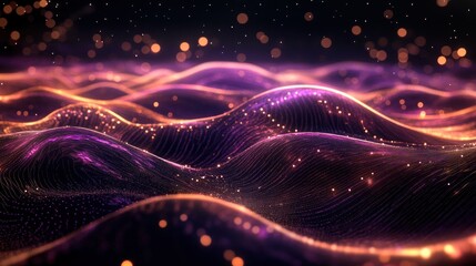 Aufkleber - Abstract Image Featuring Glowing Lines And Particle Effects