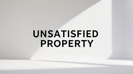 Poster - Creative typography in a bright space emphasizing unsatisfied property concept