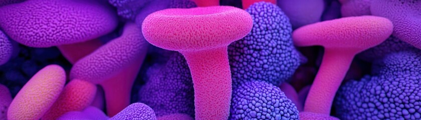 Poster - Abstract macro photograph of vibrant purple and pink flower components