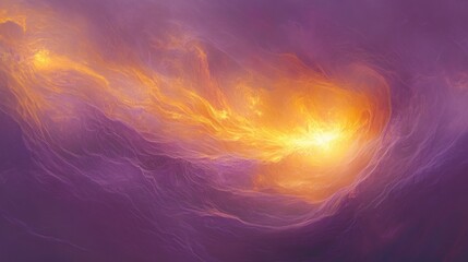 Poster - A vibrant celestial explosion of purple and orange colors dominates
