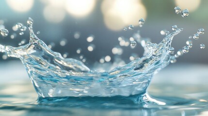 Aufkleber - An isolated image captures the splash of clear water drops